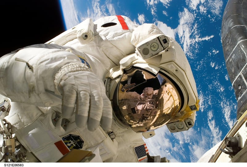 Astronaut floating in space